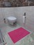 Banyo Paspası Kaymaz Taban Welsoft Ayak İzli Fuşya 50x70 cm 3'lü 1