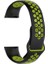 Fitbit Charge 4 Için Large Beden(L Sıze) Delikli Kordon Siyah Yeşil 1
