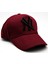 Takı Dükkanı Siyah Nakışlı Bordo NY Cap Unisex Şapka cp220 1