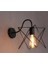 LED Duvar Işık Retro Loft Endüstriyel Duvar Lambası Siyah E27 Vintage Aplikler Duvar Lambası Endüstriyel Aydınlatma Armatürü Kapalı (D) 3