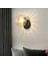 Iskandinav LED Duvar Ay Lambası Demir Modern Dekoratif Merdiven LED Işık Ev Başucu Yuvarlak Cam Duvar Işıkları Ahşap Aplike Murale E27 (H) 4