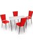 - Kapitoneli Mutfak Masa Takımı - Kırmızı 1