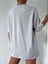 Kadın Çizgili Figür Oversize T-Shirt 2