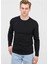 Erkek Siyah Bisiklet Yaka Battal Sweatshirt 1