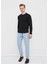Erkek Siyah Bisiklet Yaka Battal Sweatshirt 2