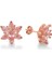 925 Ayar Gümüş Pembe Lotus Çiçeği Küpe - K097201 1