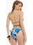 Mavi Şal Desenli Bağlamalı Üçgen Bikini Takımı 2