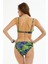Yeşil Yapraklı Fırfırlı Kaplı Bikini Takımı 2