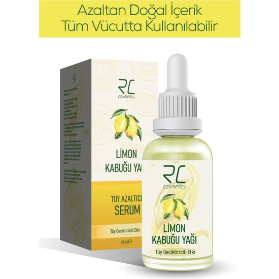 LİMON KABUĞU YAĞI TÜY GECİKTİRİCİLİ ETKİ TÜY AZALTICI SERUM 30ml