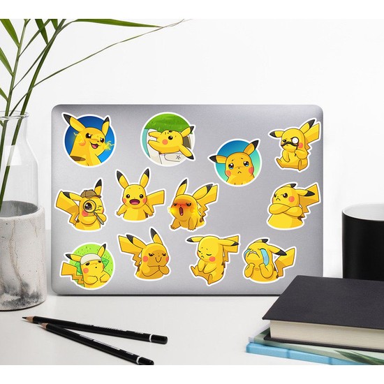 HD Sticker Pikachu Çizgi Film Laptop Notebook Tablet Sticker Fiyatı