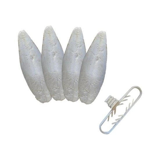 PureCanpati 4 Adet Temizlenmiş Mürekkep Balığı (Kalamar) Kemiği 7-8cm ve Tutacak