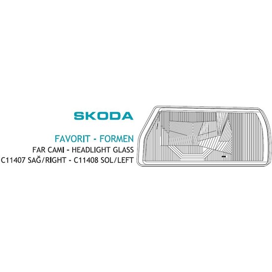 Ayfar Far Camı Skoda Favorıt-Formen-Pıkap Sol Fiyatı