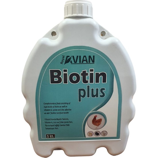 Royal Ilaç Biotin Plus 1 Lt. Güvercin ve Tavuklar Için Biotin Çinko ve Vitamin A Tamamlayıcı Yem