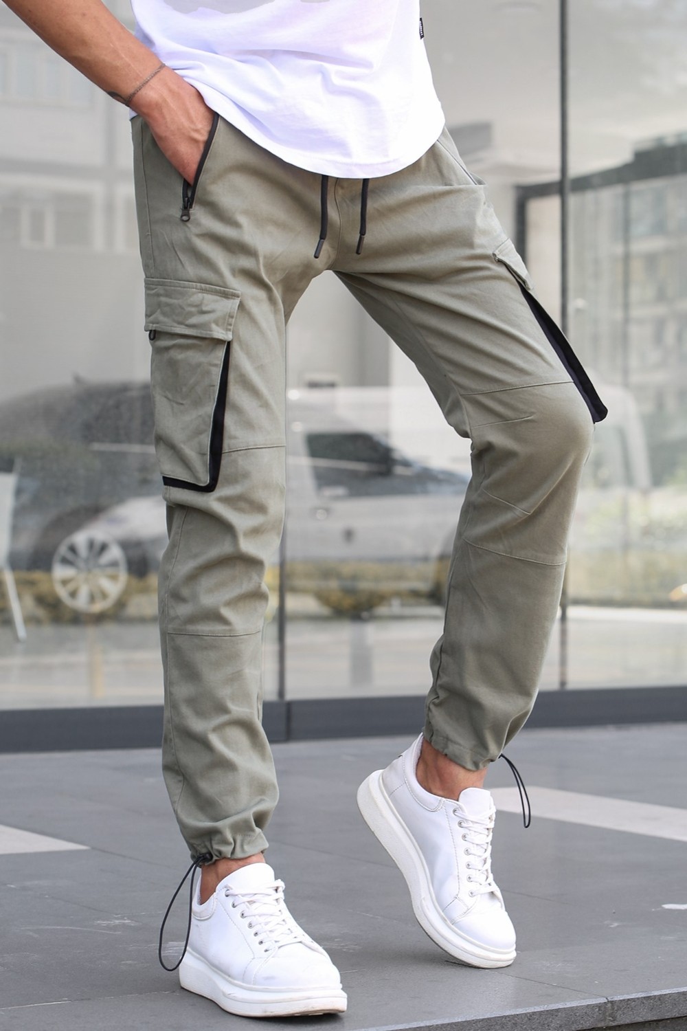 Madmext Açık Yeşil Kargo Cep Jogger Pantolon 5791 görsel 6