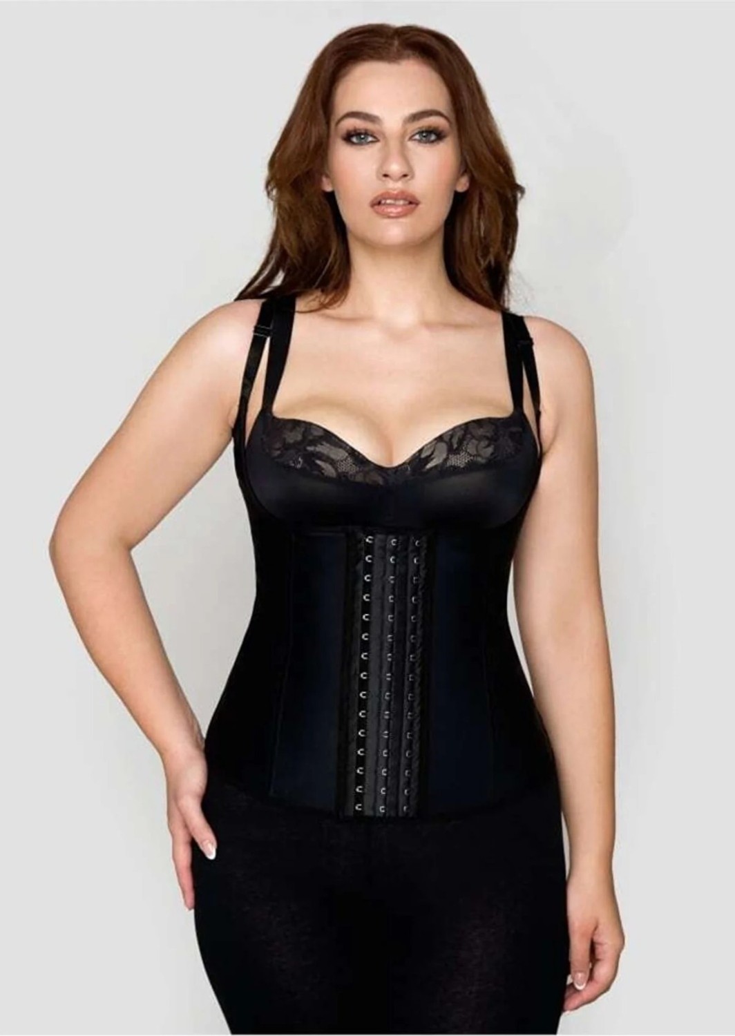 Mistirik Askılı Latex Göbek Korsesi Ten Renk
