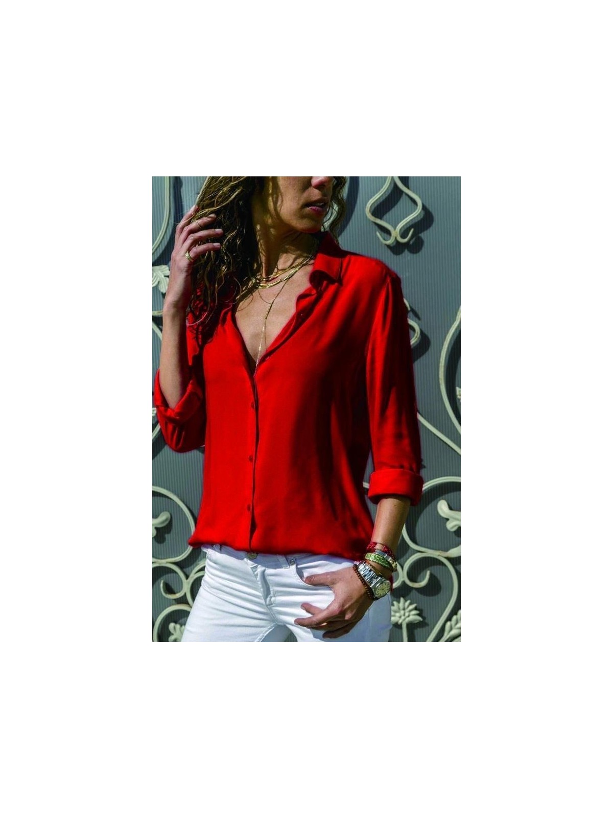 Moda Lavinia Dokuma Viskon Kumaş Basic Gömlek (Renk Seçenekli)