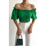 Garmoda Madonna Yaka Crop Gipeli Crop Prenses Kol Crop Büstiyer Yeni Sezon Bluz