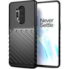 Microcase Oneplus 8 Pro Thunder Serisi Darbeye Dayanıklı Silikon Kılıf - Siyah