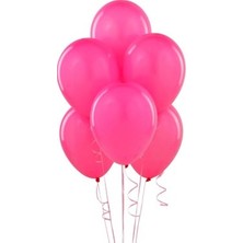 Hknys 12 Adet Metalik Sedefli Fuşya (Ruby)  Balon, Helyumla Uçan-Dogum Günü-Parti-Kaliteli Balon
