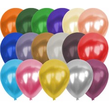 Hknys 50 Adet Metalik Sedefli Karışık  Balon,-5 Metre Balon Zinciri Hediyeli