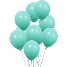 50 Adet Su Yeşili  Renk Balon-+ Balon Zinciri Balon Bandı Hediye