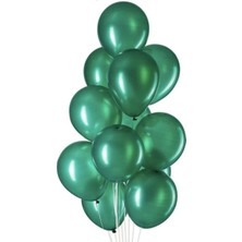 85 Adet Metalik Sedefli  Yeşil  Balon, Helyumla Uçan-Dogum Günü-Parti-Kaliteli Balon