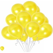 100 Adet Metalik Sedefli Renkli  Balon,-+5 M. Balon ZİNCIRI+100LU Balon Bandı