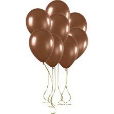 Hknys 45 Adet Metalik Sedefli Kahverengi   Balon, Helyumla Uçan-Dogum Günü-Parti-Kaliteli Balon