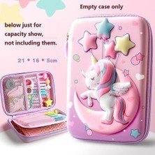 HaiTun (Ay Unicorn Büyük) Kalem Kutusu Eva Saklama Kutusu Güzel Pembe Unicorn Karikatür Kalem Çantası Okul Kız Için (Yurt Dışından)