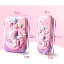 HaiTun (Ay Unicorn Büyük) Kalem Kutusu Eva Saklama Kutusu Güzel Pembe Unicorn Karikatür Kalem Çantası Okul Kız Için (Yurt Dışından)