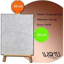 Womb Hobby Dalgalar Vururken Sayılarla Boyama Seti 50X65 cm Tuvale Gerili