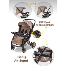 Baby Care Maxi Pro Keten Kumaş Çift Yönlü Bebek Arabası