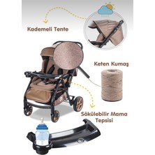 Baby Care Maxi Pro Keten Kumaş Çift Yönlü Bebek Arabası