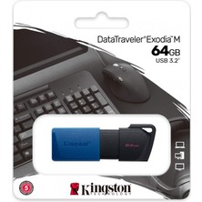 Kıngston DTXM/64GB USB 3.2 Data Traveler Exodia M Flash Disk (Siyah-Mavi)