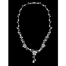 HaiTun Kadın Gelin Düğün Takı Setleri Charm Kristal Çiçek Bırak Kolye Kolye ve Küpe Setleri Parlayan Kübik Zirkonya Cz | Kolye ve Küpe Seti | Gelin Düğün Takı Kolye ve Küpe (Yurt Dışından)