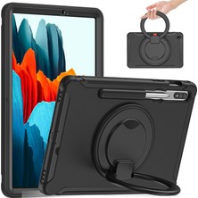 Szykd Samsung Galaxy Tab Için S8 / Galaxy Tab S7 870 Darbeye Dayanıklı Tpu + Pc Koruyucu Kılıf, 360 Derece Döndürülebilir Katlanabilir Sap Tutacağı ve Kalem Yuvası (Yurt Dışından)