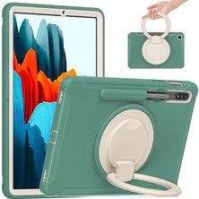 Szykd Samsung Galaxy Tab Için S8 / Galaxy Tab S7 870 Darbeye Dayanıklı Tpu + Pc Koruyucu Kılıf, 360 Derece Döndürülebilir Katlanabilir Sap Tutacağı ve Kalem Yuvası (Yurt Dışından)