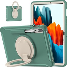 Szykd Samsung Galaxy Tab Için S8 / Galaxy Tab S7 870 Darbeye Dayanıklı Tpu + Pc Koruyucu Kılıf, 360 Derece Döndürülebilir Katlanabilir Sap Tutacağı ve Kalem Yuvası (Yurt Dışından)