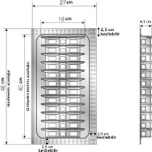 3 ADET Traybond Antrasit Tabaklık 27x49  (Geçmeli tabaklık, enden 2.5, boydan 5 cm kesilebilir.)