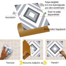 Tink Kendinden Yapışkanlı Geometrik 04 Desenli Pvc Karo 30X30 cm (4 Adet) 0,36 M2