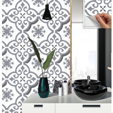 Tink Kendinden Yapışkanlı Banyo Mutfak Kaplama Geometrik 09 Desenli Pvc Karo 30X30 cm (4 Adet) 0,36 M2