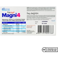 Allergo Vitagil Magni4 Magnezyum Vitamin D3 P5P 30 Tablet