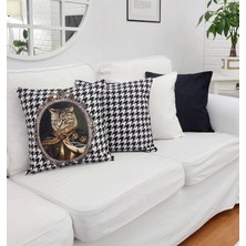 Körfez Kırlent Hayvan Figürlü Kaz Ayağı Kırlent Kılıfı 4'lü Kombin Set