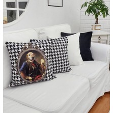 Körfez Kırlent Hayvan Figürlü Kaz Ayağı Kırlent Kılıfı 4'lü Kombin Set