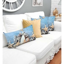 Körfez Kırlent Marin Desen Kırlent Kılıfı 4'lü Kombin Set