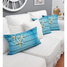 Körfez Kırlent Marin Desen Kırlent Kılıfı 4'lü Kombin Set