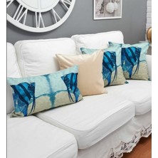 Körfez Kırlent Marin Desen Kırlent Kılıfı 4'lü Kombin Set