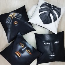 Körfez Kırlent Black Face Kırlent Kılıfı 4'lü Kombin Set