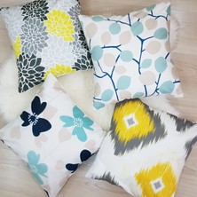 Körfez Kırlent Trend Desen Kırlent Kılıfı 4'lü Kombin Set