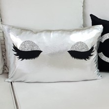 Körfez Kırlent Lame Kumaş Kirpik Kırlent Kılıfı 35 x 55 Cm